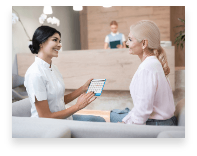 team member talking to patient in Albuquerque